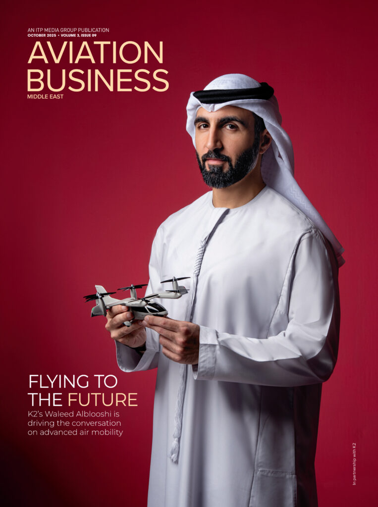 Aviation Business Middle East cover featuring Middle Eastern aviation leader discussing industry growth.