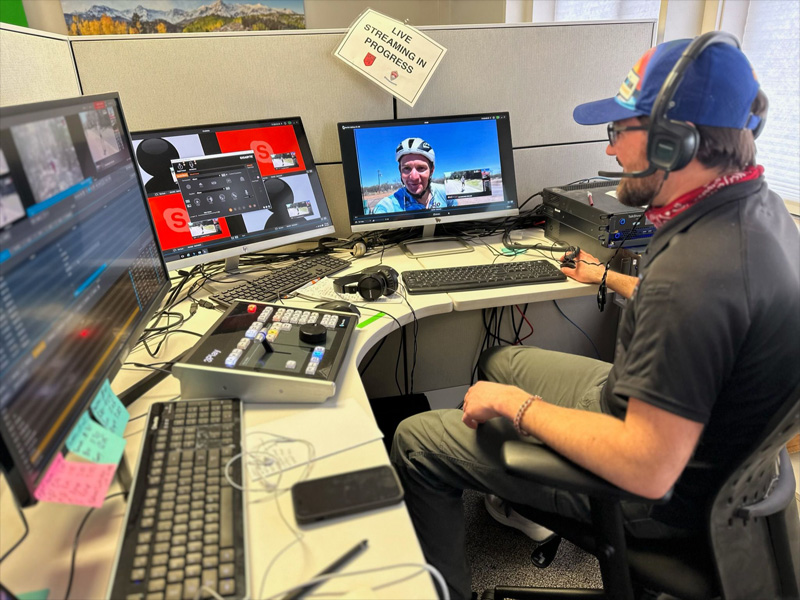 Broadcast technician working at a professional video editing and control workstation representing Digital Studio India digital media production.