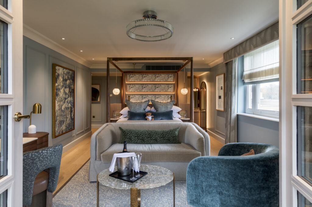 Elegant boutique hotel bedroom interior showcasing luxury hospitality design and premium guest experience.