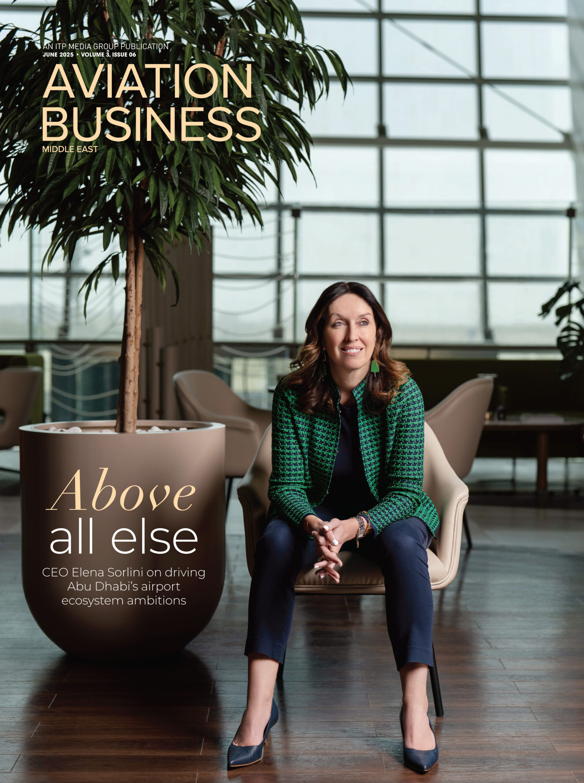 Aviation Business Middle East magazine cover featuring airline executive interview.