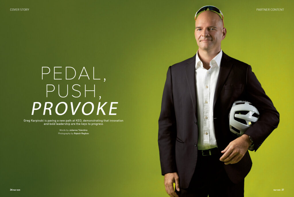 Construction Week Middle East magazine cover featuring a construction executive against a green background.